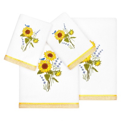 Linum Home Textiles 100% Turkish Cotton GIRASOL Embellished Towel Set