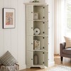ORRD 4-Tier Corner Pantry Cabinet, 72" Tall Kitchen Storage with 8 Doors, Freestanding Farmhouse Organizer，White - 3 of 4