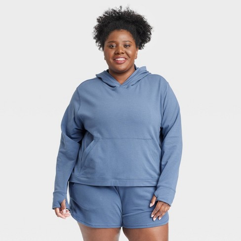 Women's Plus Size Ultra Value French Terry Hooded Sweatshirt - All in Motion™ - image 1 of 2