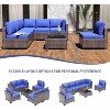 7-Piece Outdoor Wicker Sectional Set - Includes sofa & coffee table with cushions for patio, garden, balcony & porch - 3 of 4
