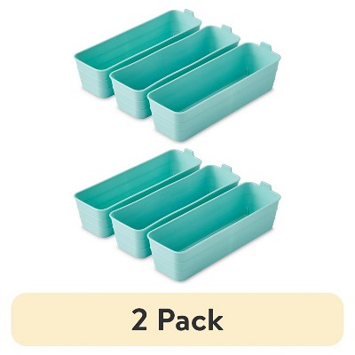 LunaLulinlk (2-Pack) 3-Piece Flexible Drawer Storage Organizer, 10.4" x 3.2" x 2.9", Green