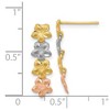 Black Bow Jewelry Stacked Plumeria Blossom Post Earrings in 14k Tri Color Gold - 4 of 4