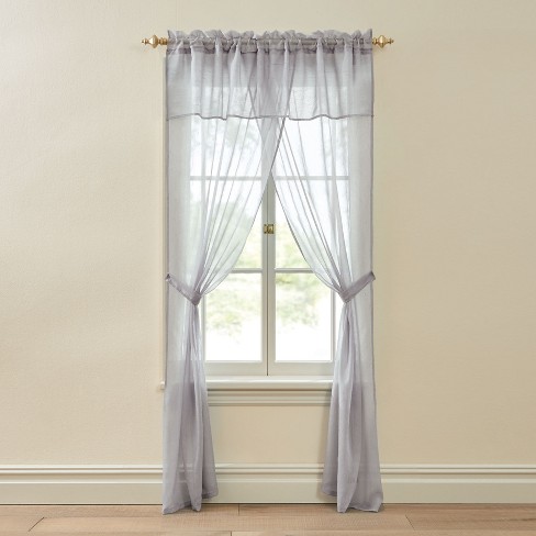 BrylaneHome BH Studio Crushed Voile 5 Piece One-Rod Set - image 1 of 1