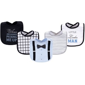 Little Treasure Baby Boy Cotton Bibs 5pk, Ladies Man, One Size - 1 of 1