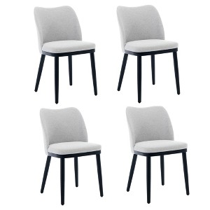 Dining Chairs Set of 4: Upholstered Fabric Dining Room Side Chairs, Chair for Dining Table with Padded Seat and Wood Legs - 1 of 4
