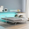 Gulches Twin Size Metal Daybed with Adjustable Pop Up Trundle Industrial Style No Box Spring Required White for Bedroom Guest Room - 4 of 4