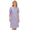 Collections Etc Collections Etc. Gingham Women's Robe with Floral Accents, Snap-Front Closure and Lace Trim - 4 of 4
