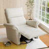 KTMBDW Power Swivel Rocker Recliner Chair for Adults, Fabric Rocking Glider Recliner with USB Port for Small Spaces, Rocking Chair for Nursery, Beige - 2 of 4