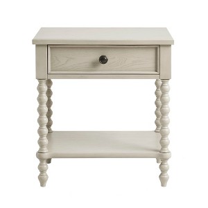 Gulches 2-Drawer Accent Chest with Lower Shelf, Solid Wood Frame & Turned Legs, Traditional Design - 1 of 4