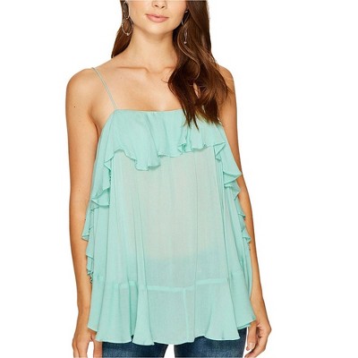 Free People Womens Cascades Cami Tank Top, Green, X-Small