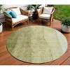 Olive Green And Artichoke Green Ombre Washable Indoor Outdoor Area Rug - 2 of 4