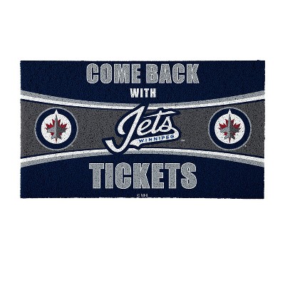 Evergreen Come Back with Tickets Winnipeg Jets 28" x 16" Woven PVC Indoor Outdoor Doormat