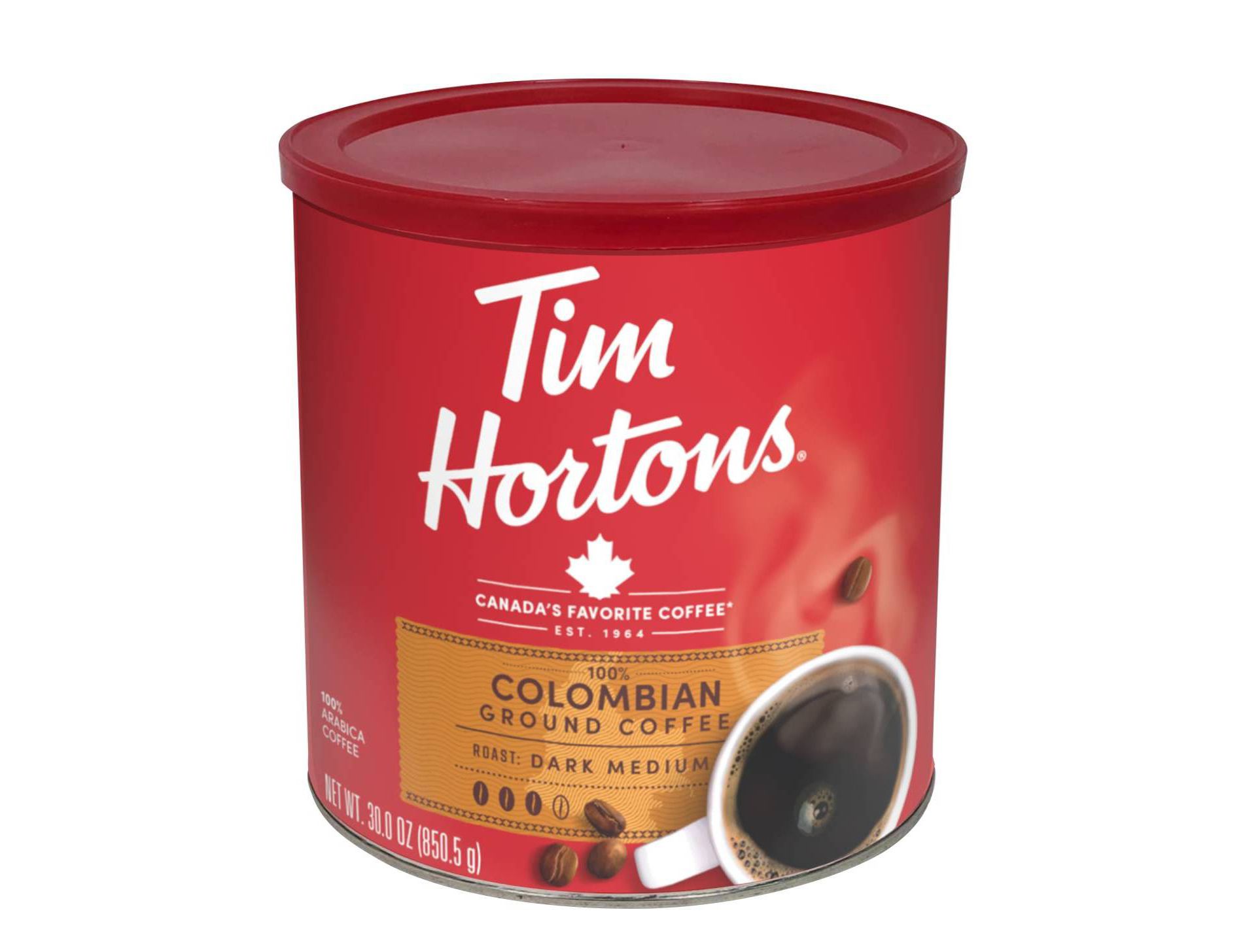Tim Hortons Colombian Dark Medium Roast Ground Coffee - 30oz: Arabica Beans, Unflavored