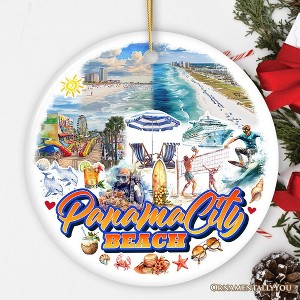 Panama City Beach Tropical Paradise Ornament, Florida Coastal Christmas Gift and Souvenir| OrnamentallyYou - 1 of 4