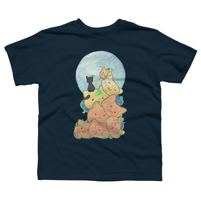 Boy's Design By Humans Cat Pumpkin Pile By AwkwardDragon T-Shirt