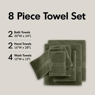 100% Cotton Solid Color Heavyweight Bath Towel Set, Anti-Microbial Certified Highly Absorbent Plushy Bath Towel