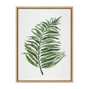 18" x 24" Sylvie Green Fern by Patricia Shaw Framed Wall Canvas Natural - Kate & Laurel All Things Decor - 1 of 4