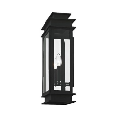 Princeton Black Brass 2-Light Outdoor Wall Lantern