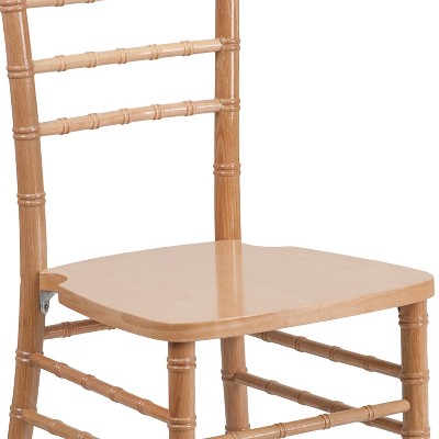 Natural Wood Chiavari Side Chair with Beige Slat Back