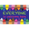Smart Poly® Welcome Mat with Slip Resistant Backing, 15.5" x 23.5", Crayons, Everyone is Welcome Here, Pack of 2 - 2 of 3