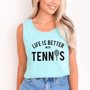 Simply Sage Market Life Is Better With Tennis Garment Dyed Tank - 1 of 3