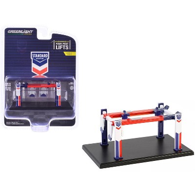 Adjustable Four-Post Lift "Standard Oil" Red, White and Blue "Four-Post Lifts" Series 6 1/64 Diecast Model by Greenlight