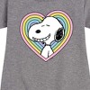 Girls' - Peanuts - Snoopy Heart Graphic Short Sleeve Fleece Dress - 2 of 4