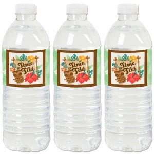 Big Dot of Happiness Tropical Luau - Hawaiian Beach Party Water Bottle Sticker Labels - Set of 20 - 1 of 4
