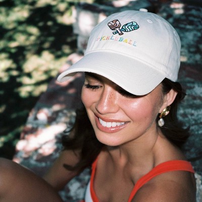 Pickleball Hat - Frasier Sterling Cream/Rainbow: Cotton Adjustable Baseball Cap