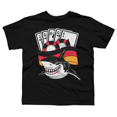 Boy's Design By Humans Shark Poker Player, Are You Ready By rasok T-Shirt