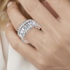 Pompeii3 7.50Ct Baguette & Round Diamond Ring 10k Gold Lab Created - 3 of 4