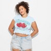 Women's Cap Sleeve High Neck Smocked Graphic T-Shirt - Wild Fable™ - 2 of 3