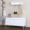 Airsurfer Wall-Mounted Entryway Shelf with Hooks and Storage Bench Set, Modern White Shoe Cabinet with Cushion and Closed Storage for Hallway, Bedroom - 2 of 4