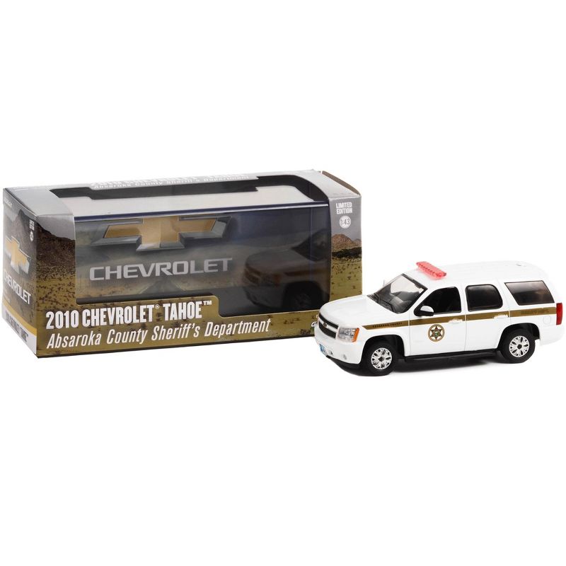 2010 Chevrolet Tahoe White with Gold Stripes "Absaroka County Sheriff's Department" 1/43 Diecast Model Car by Greenlight, 3 of 4
