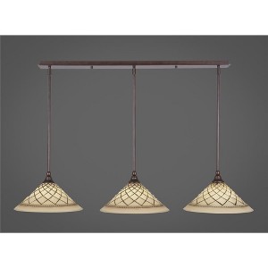 Toltec Lighting Any 3 - Light Chandelier in  Bronze with 12" Chocolate Icing Shade - 1 of 1