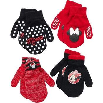 Disney Minnie Mouse Girls 4 Pack Gloves or Mittens Set, Ages 2-7