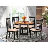 HomeStock 5-Pc Black and Cherry Finish Solid Wood Top - Round Dining Room Set - Seats-4 - 2 of 4