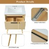 NicBex 24" Modern Bathroom Vanity with Solid Ceramic Sink Combo,Freestanding Vanity with 1 Shelf&1 Drawer,MDF Board,4"Pre-drilled Faucet,Natural - 3 of 4