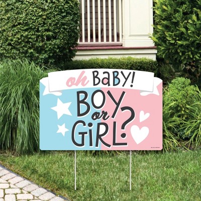 Big Dot of Happiness Baby Gender Reveal - Team Boy or Girl Party Yard Sign Lawn Decorations - Oh Baby Boy or Girl Party Yardy Sign