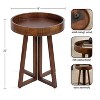 Kate and Laurel Avery Round Wood Side Table, 18x18x22, Walnut Brown - 2 of 4