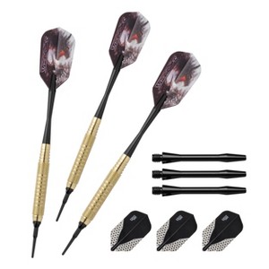 Fat Cat Warrior Soft Tip Darts 16 gram, Aluminum Shaft Black, V-100 Flights Clear - 1 of 2