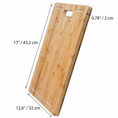 Extra Large Bamboo Cutting Board with Compartments and Juice Groove