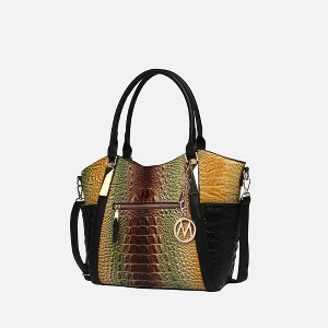MKF Collection Janise Tote Bag with Croc Embossed Ombre Design and Gold Tone Hardware by Mia K - 1 of 4