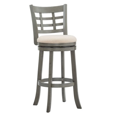 Inspire Q Heath Barstool Antique Gray Finish/Beige Linen