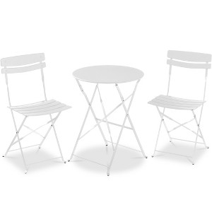 Best Choice Products 3-Piece Small Bistro Set, Folding Patio Furniture Set of 2 Chairs and Table - 1 of 4