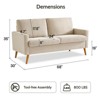 Vipbear 68 inch couple sofa corduroy sofa, modern couple sofa in living room, bedroom and office, comfortable sofa with spring pad - 2 of 4