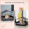 Akoasm Wicker Dog House With Canopy & Rattan Dog Bed With Waterproof Cushion For Small And Medium Dogs Outdoor-Gray - 4 of 4