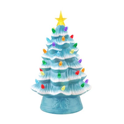 15-Inch Animated Ceramic LED Light Up Christmas Tree Figurine w/ Rotat -  One Holiday Way