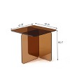TOAOTBNBO Glass Side Table, Minimalist Sofa Table for Living Room, Contemporary Coffee Table with Storage, Brown - 3 of 4