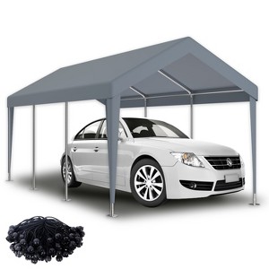Racxily 12x20ft Carport Replacement Canopy Cover, Waterproof&UV Protected Tarp with 76 Elastic Buckles for Garage Shelter,  (Only Cover) - 1 of 4